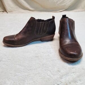 Clarks Brown Leather Jade Festival Boho Classic Classic Preppy Ankle Boots 8